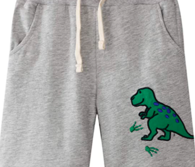 Pantalones Cortos de Algodón para Niños Verano Lindo Patrón de Dinosaurio Salvaje Novedad Dibujos Animados Pantalones Cortos 1-8 Años de Edad Niños (Gris) For Cheap