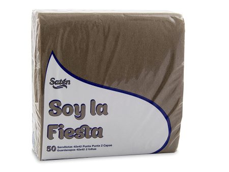 Morigami SER42107182 Servilleta 40x40, 2 capas, pliegue 1 4, 50 servilletas, Chocolate Online now