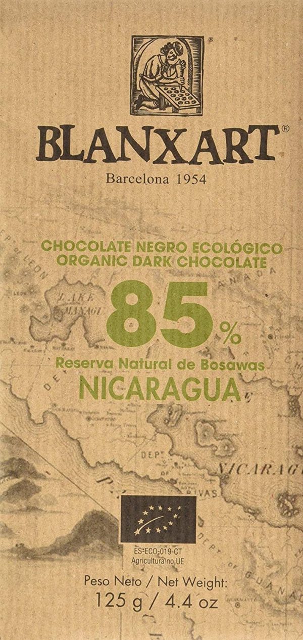 Blanxart Tableta de Chocolate Negro Ecológico - Nicaragua 85% Cacao 1 Unidad 125 g Online Hot Sale